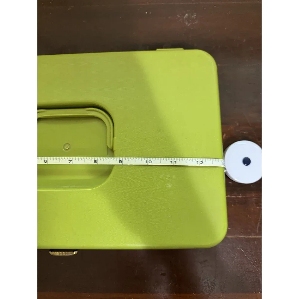 Vintage Wilson Wil-Hold Thread Box Avocado Green Sewing Organizer Caddy Storage